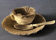 Object (or Luncheon in Fur), by Meret Oppenheim. In 1936, Oppenheim wrapped a teacup, saucer and spoon in fur. In the age of Freud, a gastro-sexual interpretation was inescapable. Even today, the work triggers intense reactions.